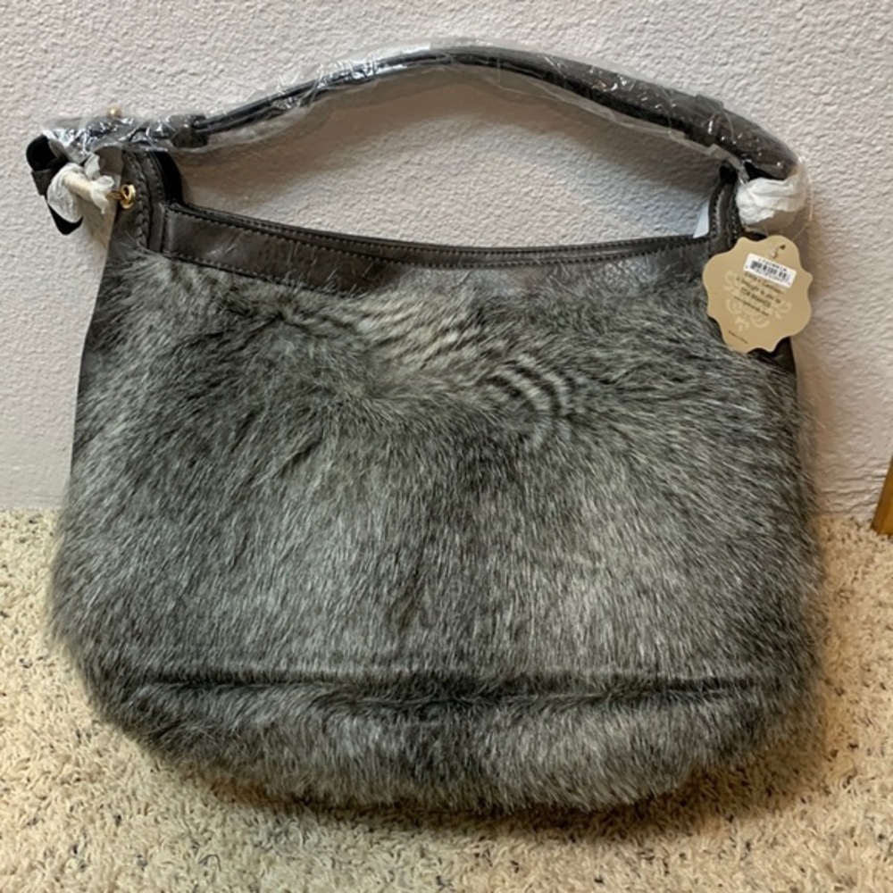 Coco + Carmen Faux Brown Leather Fur Purse